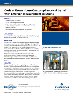 Costs of Green House Gas compliance cut by half with Emerson measurement solutions