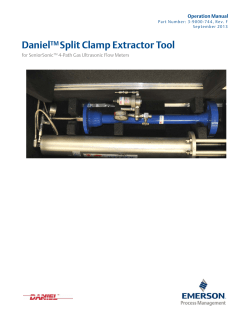 Daniel Ultrasonic Flow Meters - Split Clamp Extractor Tool Operation Manual