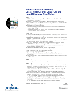 Daniel Ultrasonic Flow Meters - MeterLink Firmware Release Notes
