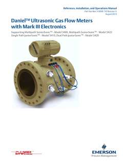 Daniel Ultrasonic Gas Flow Meters - Mark III Electronics Ref. Install, and Operation manual