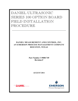 Daniel Ultrasonic Flow Meters - Series 100 Option Board Field Installation Manual