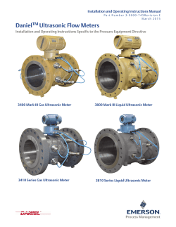 Daniel Ultrasonic Flow Meters - Pressure Equipment Directive - Installation and Operating Instructions Manual