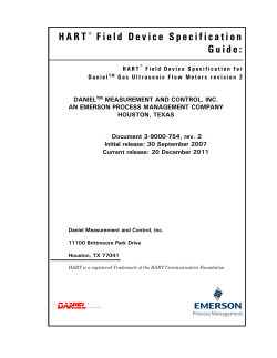 Daniel Ultrasonic Flow Meters - Gas HART Field Device Specification Guide