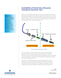 Daniel Ultrasonic Flow Meters - Availability of Daniel Gas Ultrasonic Transducer Extractor Tool