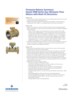 Daniel Ultrasonic Flow Meters - 3400 Series Gas Ultrasonic Flow Meters with Mark III Electronics Technical Bulletin