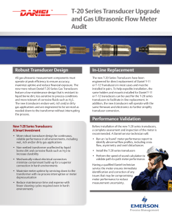 Daniel Ultrasonic Flow Meters - T-20 Series Gas Transducers Upgrade Service Flyer