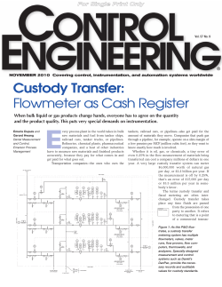 Custody Transfer - Flowmeter as Cash Register