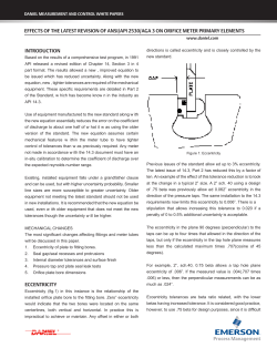 Orifice Meters - Effects of the Latest Revision of ANSI/API 2530/AGA 3 on Orifice Meter Primary Elements