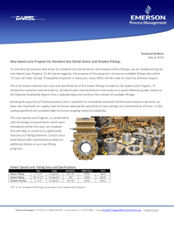 Daniel Orifice Fittings - Speed Lane Program Technical Bulletin