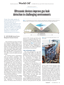 FGD PUB 201410 World Oil Ultrasonic Leak Detection in Challenging Environments