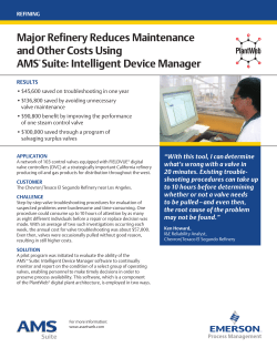 Major Refinery Reduces Maintenance and Other Costs Using AMS Suite: Intelligent Device Manager