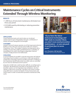 Maintenance Cycles on Critical Instruments Extended through Wireless Monitoring