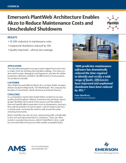 Emerson's PlantWeb Architecture Enables Akzo to Reduce Maintenance Costs and Unscheduled Shutdowns