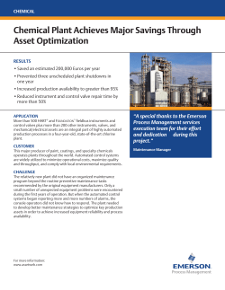 Chemical Plant Achieves Major Savings Through Asset Optimization