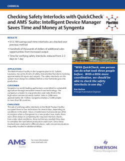 Checking Safety Interlocks with QuickCheck and AMS Suite: Intelligent Device Manager Saves Time and Money at Syngenta