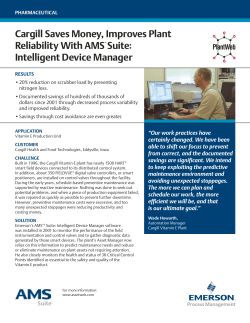 Cargill Saves Money, Improves Plant Reliability with AMS Suite: Intelligent Device Manager