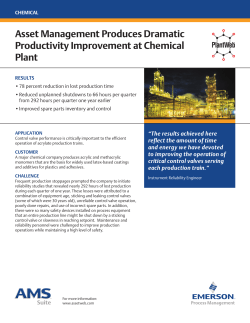 Asset Management Produces Dramatic Productivity Improvement at Chemical Plant