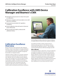 Calibration Excellence Overview
