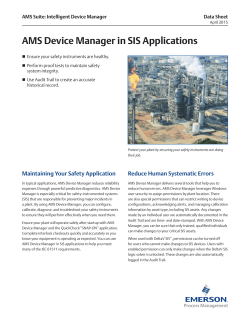 AMS Device Manager in SIS Applications