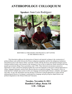 Rhetorical Strategies and Political Gift Giving in the Orinoco Delta