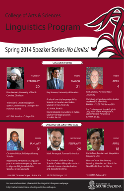 Spring 2014 Colloquium Series and Language Vibe Talks Flyer