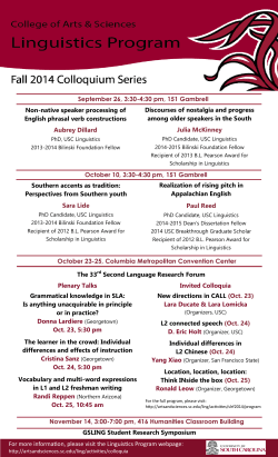 Fall 2014 Colloquium Series Flyer