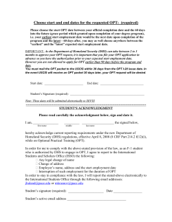 OPT Reporting Requirements