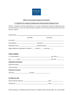 J-1 Student On-Campus Employment Authorization