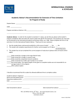 Extension of Program Form for F-1 Students Only