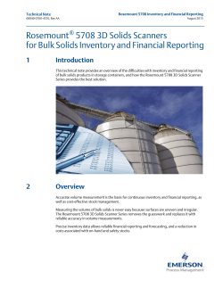Rosemount 5708 3D Solids Scanners for Bulk Solids Inventory and Financial Reporting