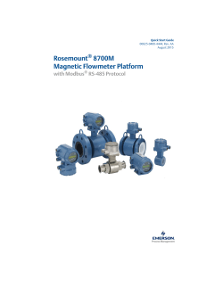 Rosemount 8700M Magnetic Flowmeter Platform with Modbus RS-485 Protocol