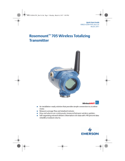 Rosemount 705 Wireless Totalizing Transmitter