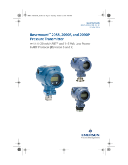 Rosemount 2088, 2090F, and 2090P Pressure Transmitter