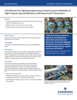 Ural Siberian Fire Fighting Engineering Company Ensures Reliability of High-Capacity Special Machinery with Rosemount Flowmeters