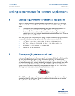 Sealing Requirements for Pressure Applications