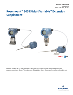 Rosemount 3051S MultiVariable Extension Supplement