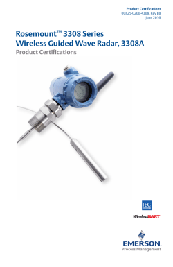 Rosemount 3308 Series Wireless Guided Wave Radar, 3308A Product Certifications