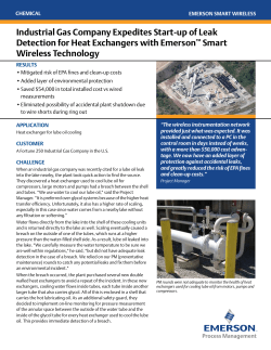 Industrial Gas Company Expedites Start-up of Leak Detection for Heat Exchangers with Emerson Smart Wireless Technology