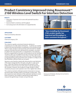 Product Consistency Improved Using RosemountTM 2160 Wireless Level Switch For Interface Detection