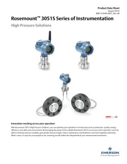 Rosemount 3051S Series of Instrumentation High Pressure Solutions