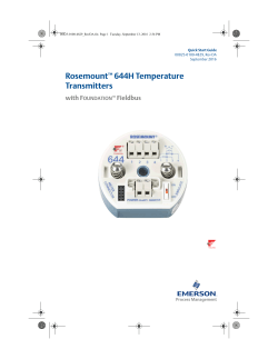Rosemount 644H Temperature Transmitters with Foundation Fieldbus