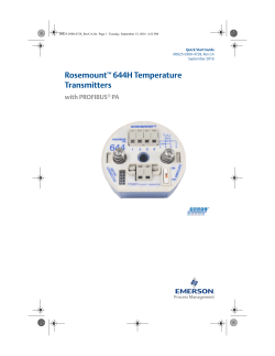 Rosemount 644H Profibus PA Temperature Transmitters