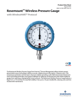 Rosemount Wireless Pressure Gauge with WirelessHART Protocol