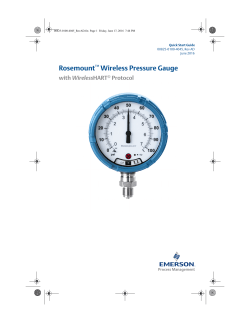 Rosemount Wireless Pressure Gauge with WirelessHART Protocol
