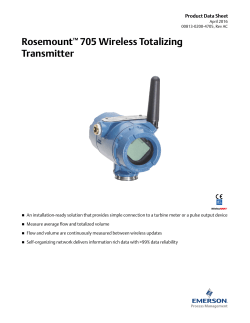 Rosemount 705 Wireless Totalizing Transmitter