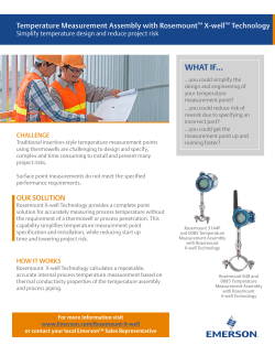 Temperature Measurement Assembly with Rosemount X-well Technology