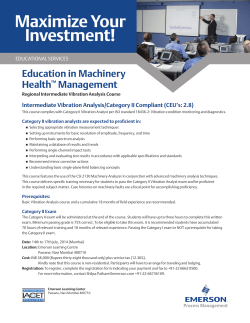 Intermediate Vibration Analysis/Category II Compliant (CEU's 2.8)