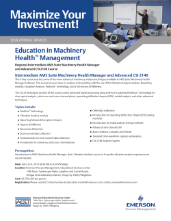 Intermediate AMS Suite Machinery Health Manager and Advanced CSI 2140