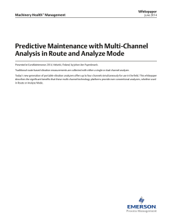 Predictive Maintenance with Multi-Channel Analysis in Route and Analyze Mode