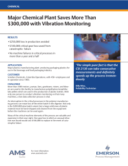 Major Chemical Plant Saves More Than $300,000 with Vibration Monitoring